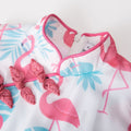 Double Pleated Flamingo Cheongsam - White