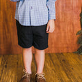 Textured Cotton Bermuda - Cold Black