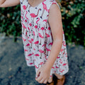 Fable Flamingo Babydoll Dress - Soft Ivory