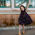 Soft Floral Babydoll Dress - Midnight Blue