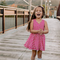 Chevron Mod Sleeveless Dress - Rocker Pink