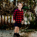 Modern Tartan Long Sleeve Shirt - Autumn Red